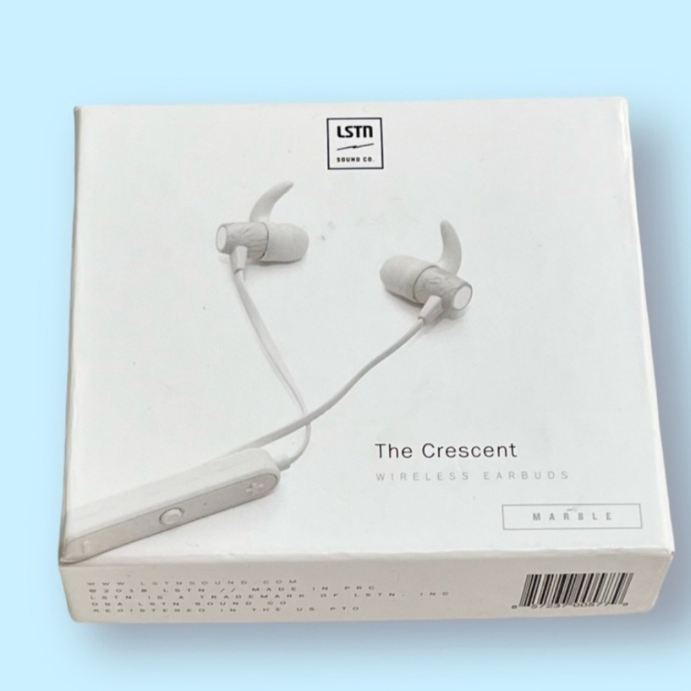 LSTN The Crescent Wireless Earbuds in Marble Headphones Bluetooth (Never Opened)